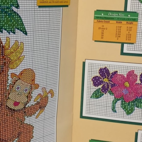 Jungle Pals Grow Chart Cross Stitch Leaflet Book Color Charts 30502 Giraffe - Picture 6 of 7